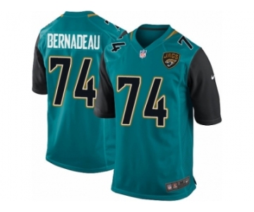 Men's Nike Jacksonville Jaguars #74 Mackenzy Bernadeau Game Teal Green Team Color NFL Jersey