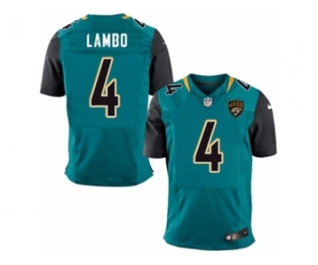 Men Nike Jacksonville Jaguars #4 Josh Lambo Elite Teal Green Team Color NFL Jersey