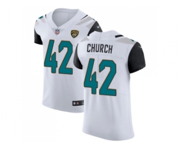 Nike Jacksonville Jaguars #42 Barry Church White Men Stitched NFL Vapor Untouchable Elite Jersey