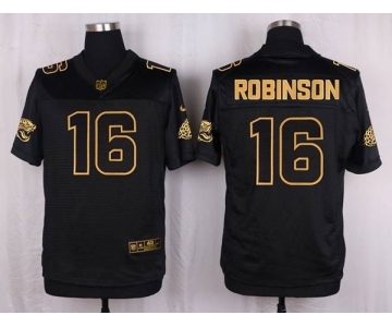 nike nfl jerseys jacksonville jaguars #16 robinson black gold collection[Elite]