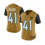 Women Jacksonville Jaguars #41 Josh Allen Limited Gold Rush Vapor Untouchable Football Jersey