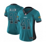 Women Jacksonville Jaguars #41 Josh Allen Limited Teal Green Rush Drift Fashion Football Jersey