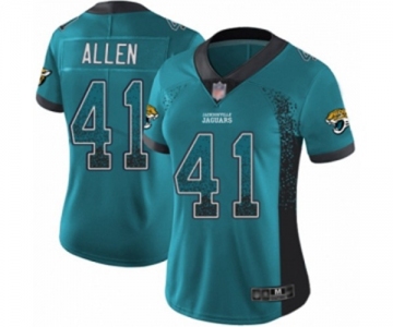 Women Jacksonville Jaguars #41 Josh Allen Limited Teal Green Rush Drift Fashion Football Jersey