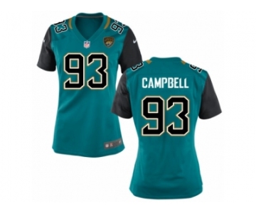 Women Jacksonville Jaguars #93 Calais Campbell Nike Green Jersey