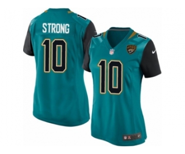 Women Nike Jacksonville Jaguars #10 Jaelen Strong Game Teal Green Team Color NFL Jersey