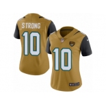 Women Nike Jacksonville Jaguars #10 Jaelen Strong Limited Gold Rush Vapor Untouchable NFL Jersey