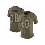 Women Nike Jacksonville Jaguars #10 Jaelen Strong Limited Olive Camo 2017 Salute to Service NFL Jersey