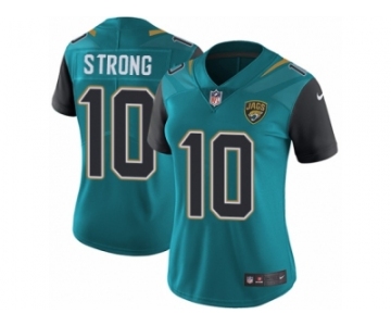 Women Nike Jacksonville Jaguars #10 Jaelen Strong Teal Green Team Color Vapor Untouchable Limited Player NFL Jersey