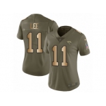 Women Nike Jacksonville Jaguars #11 Marqise Lee Limited Olive Gold 2017 Salute to Service NFL Jersey