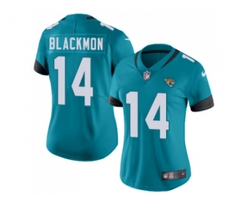 Women Nike Jacksonville Jaguars #14 Justin Blackmon Teal Green Team Color Stitched NFL Vapor Untouchable Limited Jersey