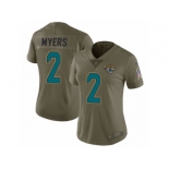 Women Nike Jacksonville Jaguars #2 Jason Myers Limited Olive 2017 Salute to Service NFL Jersey