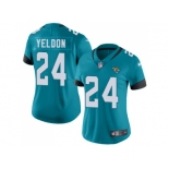 Women Nike Jacksonville Jaguars #24 T.J. Yeldon Teal Green Team Color Stitched NFL Vapor Untouchable Limited Jersey