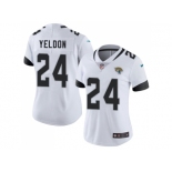 Women Nike Jacksonville Jaguars #24 T.J. Yeldon White Stitched NFL Vapor Untouchable Limited Jersey