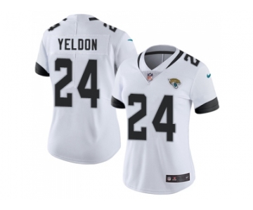 Women Nike Jacksonville Jaguars #24 T.J. Yeldon White Stitched NFL Vapor Untouchable Limited Jersey