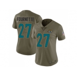 Women Nike Jacksonville Jaguars #27 Leonard Fournette Olive Stitched NFL Limited 2017 Salute to Service Jersey