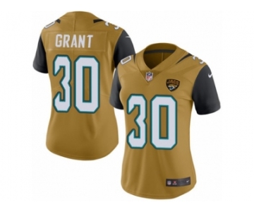 Women Nike Jacksonville Jaguars #30 Corey Grant Limited Gold Rush Vapor Untouchable NFL Jersey