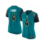 Women Nike Jacksonville Jaguars #4 Josh Lambo Game Teal Green Team Color NFL Jersey