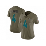 Women Nike Jacksonville Jaguars #4 Josh Lambo Limited Olive 2017 Salute to Service NFL Jersey