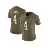 Women Nike Jacksonville Jaguars #4 Josh Lambo Limited Olive Gold 2017 Salute to Service NFL Jersey