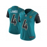 Women Nike Jacksonville Jaguars #4 Josh Lambo Teal Green Team Color Vapor Untouchable Limited Player NFL Jersey