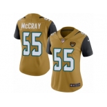 Women Nike Jacksonville Jaguars #55 Lerentee McCray Limited Gold Rush Vapor Untouchable NFL Jersey