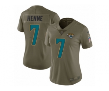 Women Nike Jacksonville Jaguars #7 Chad Henne Limited Olive 2017 Salute to Service NFL Jersey