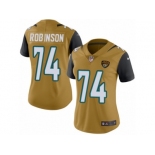 Women Nike Jacksonville Jaguars #74 Cam Robinson Limited Gold Rush Vapor Untouchable NFL Jersey