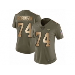 Women Nike Jacksonville Jaguars #74 Cam Robinson Limited Olive Gold 2017 Salute to Service NFL Jersey