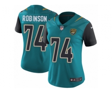 Women Nike Jacksonville Jaguars #74 Cam Robinson Teal Green Team Color Vapor Untouchable Limited Player NFL Jersey