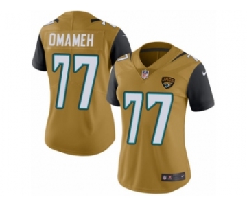 Women Nike Jacksonville Jaguars #77 Patrick Omameh Limited Gold Rush Vapor Untouchable NFL Jersey