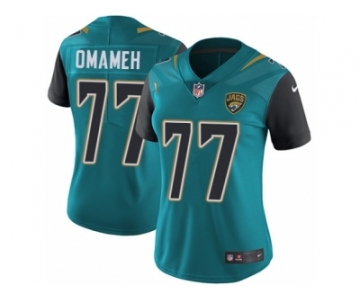 Women Nike Jacksonville Jaguars #77 Patrick Omameh Teal Green Team Color Vapor Untouchable Limited Player NFL Jersey