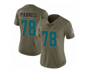 Women Nike Jacksonville Jaguars #78 Jermey Parnell Limited Olive 2017 Salute to Service NFL Jersey