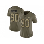 Women Nike Jacksonville Jaguars #90 Taven Bryan Olive Camo Stitched NFL Limited 2017 Salute to Service Jersey