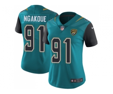 Women Nike Jacksonville Jaguars #91 Yannick Ngakoue Teal Green Team Color Stitched NFL Vapor Untouchable Limited Jersey