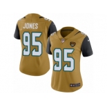 Women Nike Jacksonville Jaguars #95 Abry Jones Limited Gold Rush Vapor Untouchable NFL Jersey