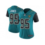 Women Nike Jacksonville Jaguars #95 Abry Jones Teal Green Team Color Vapor Untouchable Limited Player NFL Jersey