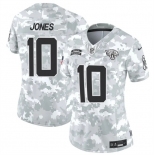 Women's Jacksonville Jaguars #10 Mac Jones 2024 F.U.S.E Arctic Camo Salute To Service Limited Stitched Football Jersey