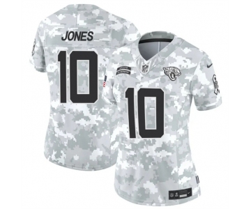 Women's Jacksonville Jaguars #10 Mac Jones 2024 F.U.S.E Arctic Camo Salute To Service Limited Stitched Football Jersey