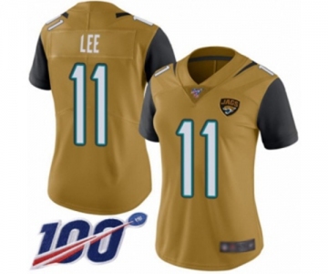 Women's Jacksonville Jaguars #11 Marqise Lee Limited Gold Rush Vapor Untouchable 100th Season Football Jersey