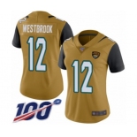 Women's Jacksonville Jaguars #12 Dede Westbrook Limited Gold Rush Vapor Untouchable 100th Season Football Jersey