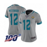 Women's Jacksonville Jaguars #12 Dede Westbrook Silver Inverted Legend Limited 100th Season Football Jersey