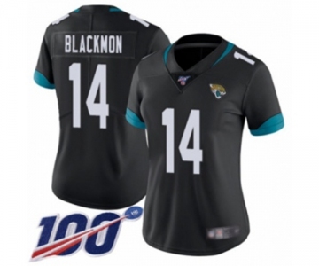 Women's Jacksonville Jaguars #14 Justin Blackmon Black Team Color Vapor Untouchable Limited Player 100th Season Football Jersey