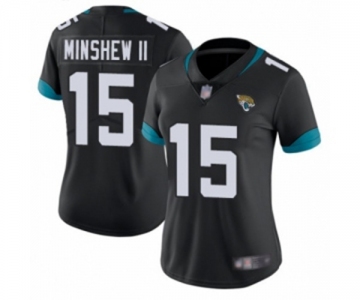 Women's Jacksonville Jaguars #15 Gardner Minshew II Black Team Color Vapor Untouchable Limited Player Football Jersey