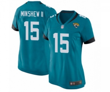 Women's Jacksonville Jaguars #15 Gardner Minshew II Game Teal Green Alternate Football Jersey