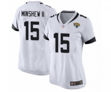 Women's Jacksonville Jaguars #15 Gardner Minshew II Game White Football Jersey