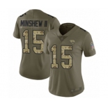 Women's Jacksonville Jaguars #15 Gardner Minshew II Limited Olive Camo 2017 Salute to Service Football Jersey