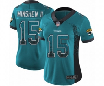 Women's Jacksonville Jaguars #15 Gardner Minshew II Limited Teal Green Rush Drift Fashion Football Jersey