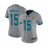 Women's Jacksonville Jaguars #15 Gardner Minshew II Silver Inverted Legend Limited Football Jersey