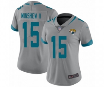 Women's Jacksonville Jaguars #15 Gardner Minshew II Silver Inverted Legend Limited Football Jersey