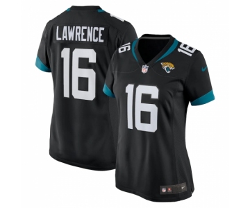 Women's Jacksonville Jaguars #16 Trevor Lawrence Black Nike Teal 2021 NFL Draft First Round Pick Jersey